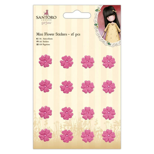 GORJUSS FLOWER STICKERs - Pack 16 pieces - SANTORO Gorjuss Girls Embellishments - New !