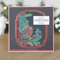 CHRISTMAS ROBIN & HOLLY  STAMPs Set - by WOODWaRE -  with Sentiments for CHRiSTMAS CARDs