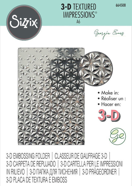 STARFALL EMBOSSING Folder - Sizzix 3D Textured Impressions  By GEORGiA EVaNS -  New ! 664508