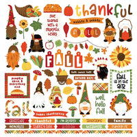 GNOME for THANKSGIVING CARDSTOCK -  GNOMEs - by Photoplay Papers - 12x12 Cardstock & STICKERs - NeW !!
