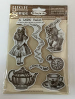 ALICE - CHECKMATE STAMP SET - STAMPS by STAMPERIA -  STAMPs Only !  Classic  Collection - Retired & Rare - Last One !
