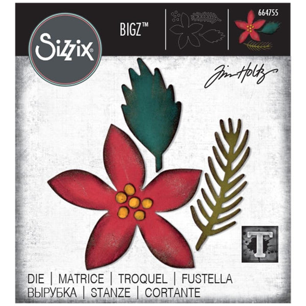 FESTIVITIES - POINSETTiA - BIGz Die  by TiM HOLTZ - BiGZ Die from SiZZIX   # 664755  - HOLIDAYS 2020   New !!!
