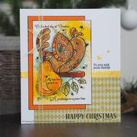 PARTRIDGE in a PEAR TREE STAMPs Set - by WOODWaRE -  with Sentiments for CHRiSTMAS CARDs #FRS825