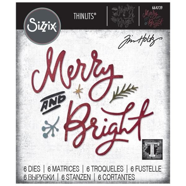 MERRY & BRIGHT by TIM HoLTZ Set by  Sizzix - THiNLITS Set  - CHRiSTMAS 2020 !! #664739 - New !