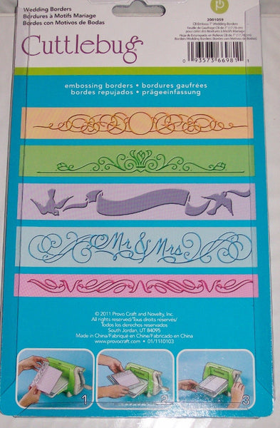 WEDDING BORDERs EMBOSSiNG Cuttlebug Set - Great for Weddings - Bridal Showers and much more !