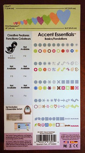 Cricut Cartridge - ACCENT ESSENTIALS - New and In STock - Limited