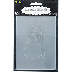BRIDE & GROOM by Darice - WeDDINGs -  EMBOSSING FOLDeR  - A2 SiZE - Retired and  Hard to Find !