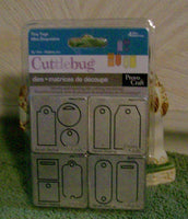 CUTTLEBUG CuTTinG DiEs -  TINY TAGS 4 Pc Set - These are 2x2 tiny tags - Hard to find - Retiring