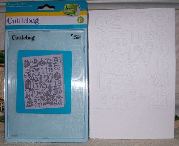 CHRISTMAS COUNTDOWN by CUTTLEBUG  a 5x7" Embossing Folder- Brand New in Pkg but Retired !