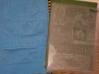 CAMPING OUT EMBOSSINg Folder -by Darice - CAMPeRS - SUMMeR VACATiON CampOut- RETIRED !!