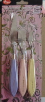 PALETTE KNIFE SET for StENCIL or MIXeD MeDIA TOOLs - by Viva Decor - Set of 3 - Wood Handles Palette knife for Texture Paste or Paints