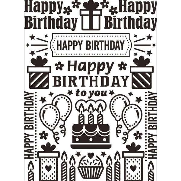 BIRTHDAY COLLAGE  EMBOSsING FoLDeR - A2   Very Beautiful for Card Making - DARiCE