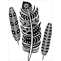 TRIBAL FEATHERS - EMBOSSING FOLDeR by Darice - A2 - FEATHERs