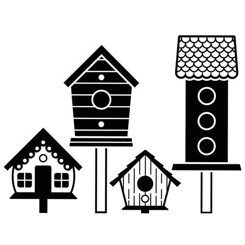 BIRDHOUSES on  POLES EMBOSSING - DARiCE- EMBOSsING FoLDeR - A2  New !  Very Beautiful for Card Making