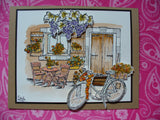 PROVENCE Stamp Set - by SHEENA DOUGLaSS -  Sidewalk Cafe' , French, Bicycle, Wine Country theme - Retired and Rare !!