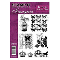 BIRDS and BUTTERFLIES -  STAmP-iT AUSTRALiA - MOUNTeD STAmP SeT -7 stamps - Set #67