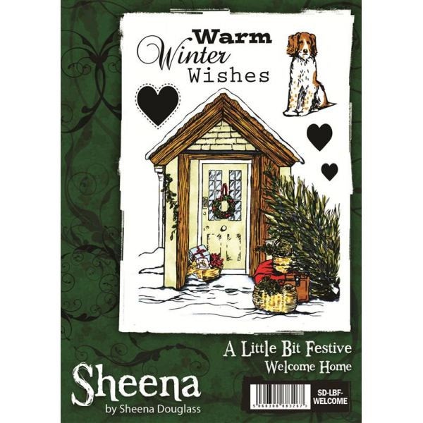 WELCOME HOME - FRONT DOOR CHRISTMAS CARDS -by  SHEENA DOUGLAs - WaRM Winter Wishes -  5 STAMPs Set -