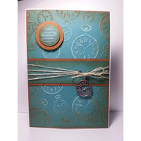 STITCH in TIME - CLOCKs - POCKETWATCHEs - EMBOSSING FOLDERs  New !! - 8"x8"  Square Design - Rare !!
