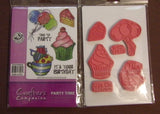 PARTY TIME - BIRTHDAY PARTy  Stamp Set - CRAFTERs COMPANIONs - Mounted RUbber   RETiRED & Rare !!