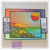 THE BEACH - A Little Bit Sketchy Stamping Set by SHEENA DOUGLaS - Brand NeW in pkg set of 3 stamps