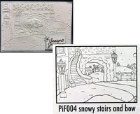 SNOWY STAIRCASE with BOW - EMBOSSING FOLDER   by NELLIE SNELLEN -  CHRiSTMAS  Folder-