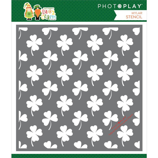 LUCKY CHARM SHAMROCK STENCIL - 6x6 FOR ST. PATTY'S DAY - by PHOTOPLAY