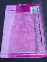 CHRISTMAS BACKGROUND by Crafts Too !  CHRISTMAS CARDS  - 5 1/4 " EMBOSSINg Folder - A2 - IMPORTED -