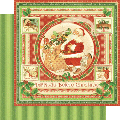 TWAS the NIGHT BEFORE CHRISTMAS by GRAPHIC 45 -  New !  8x8 Papers