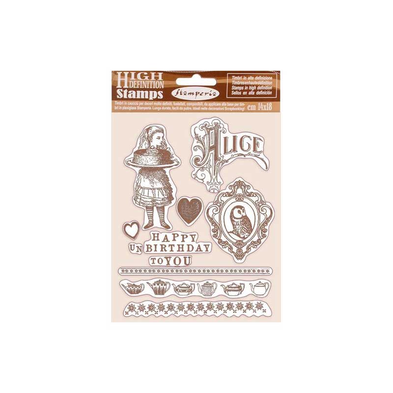 ALICE - RABBIT WATCH STAMP SET - STAMPS by STAMPERIA -  STAMPs Only !  Classic  Collection - Retired & Rare - Last One !