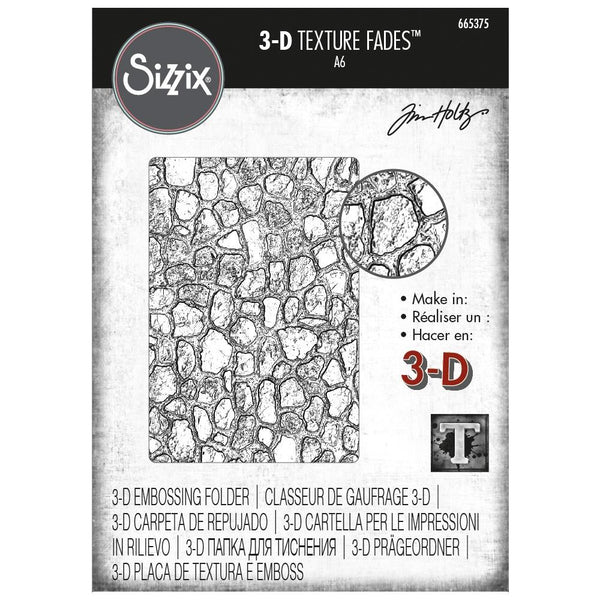 TIM HOLTZ "  COBBLESTONE 2 "  - by Sizzix  MultiLevel  A2 Embossing Folder - SIZZIX  665375  Hard to Find  !!