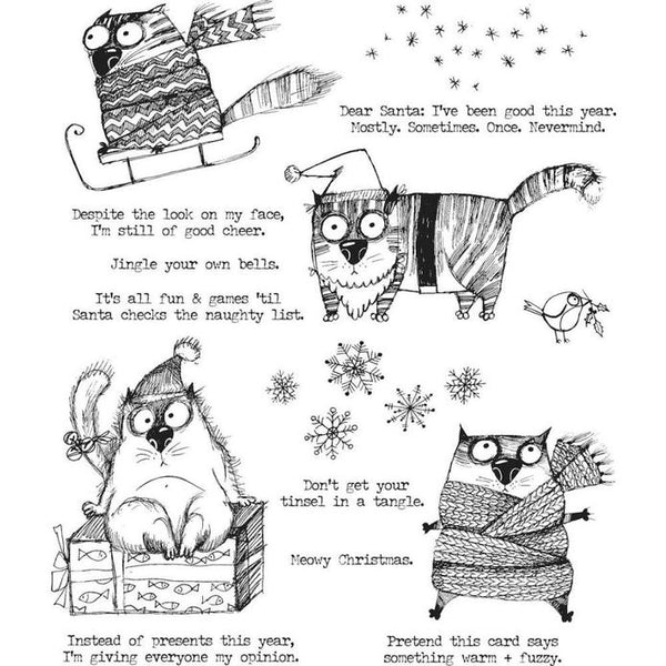 SNARKY CAT CHRISTMAS - CLEAR STAMPS by Tim HOLTZ Stamps- Cards and Gif –  BARBS CRAFT DEPOT